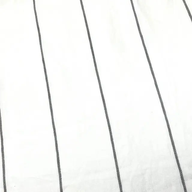 Wide Thin Striped 100% Linen Custom Made Flat Roman Shade, CL1003