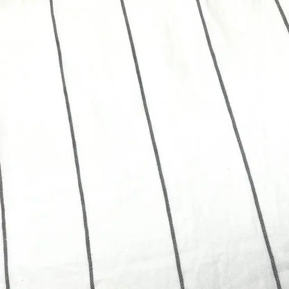 Wide Thin Striped 100% Linen Custom Made Flat Roman Shade, CL1003