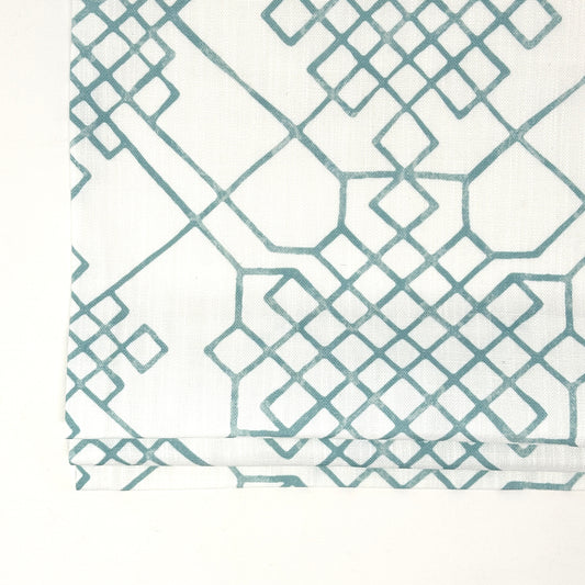 Contemporary Celtic Knot Faux Linen Flat Roman Shade, CL1090