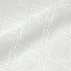 Embroidery Geometric Blend Linen Sheer Fabric By The Yard / 54" Width / CL1078