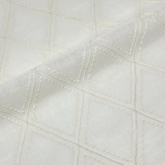 Embroidery Geometric Blend Linen Sheer Fabric By The Yard / 54" Width / CL1078