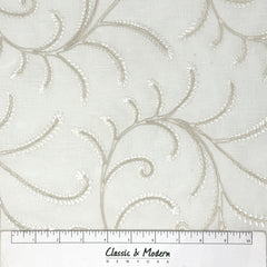 Long Leaf Embroidery Sheer Linen Blend Fabric by the Yard/54" Wide/CL1173