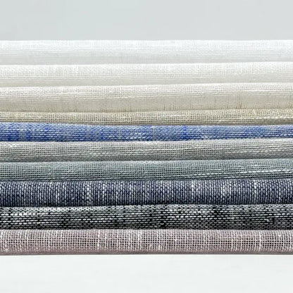 Grey Modern Sheer Linen Custom Flat Roman Shade, CL1034