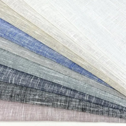 Grey Modern Sheer Linen Custom Flat Roman Shade, CL1034