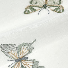 Butterfly Embroidery Sheer Linen Blend Fabric by the Yard/54" Wide/CL1174