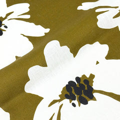 Poppy Seed Floral Print 100% Linen Flat Roman Shade / CL1175