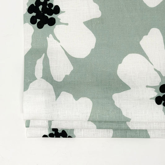 Big Floral Print 100% Linen Flat Roman Shade, CL1175