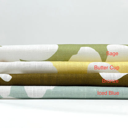 Big Floral Print 100% Linen Flat Roman Shade, CL1175