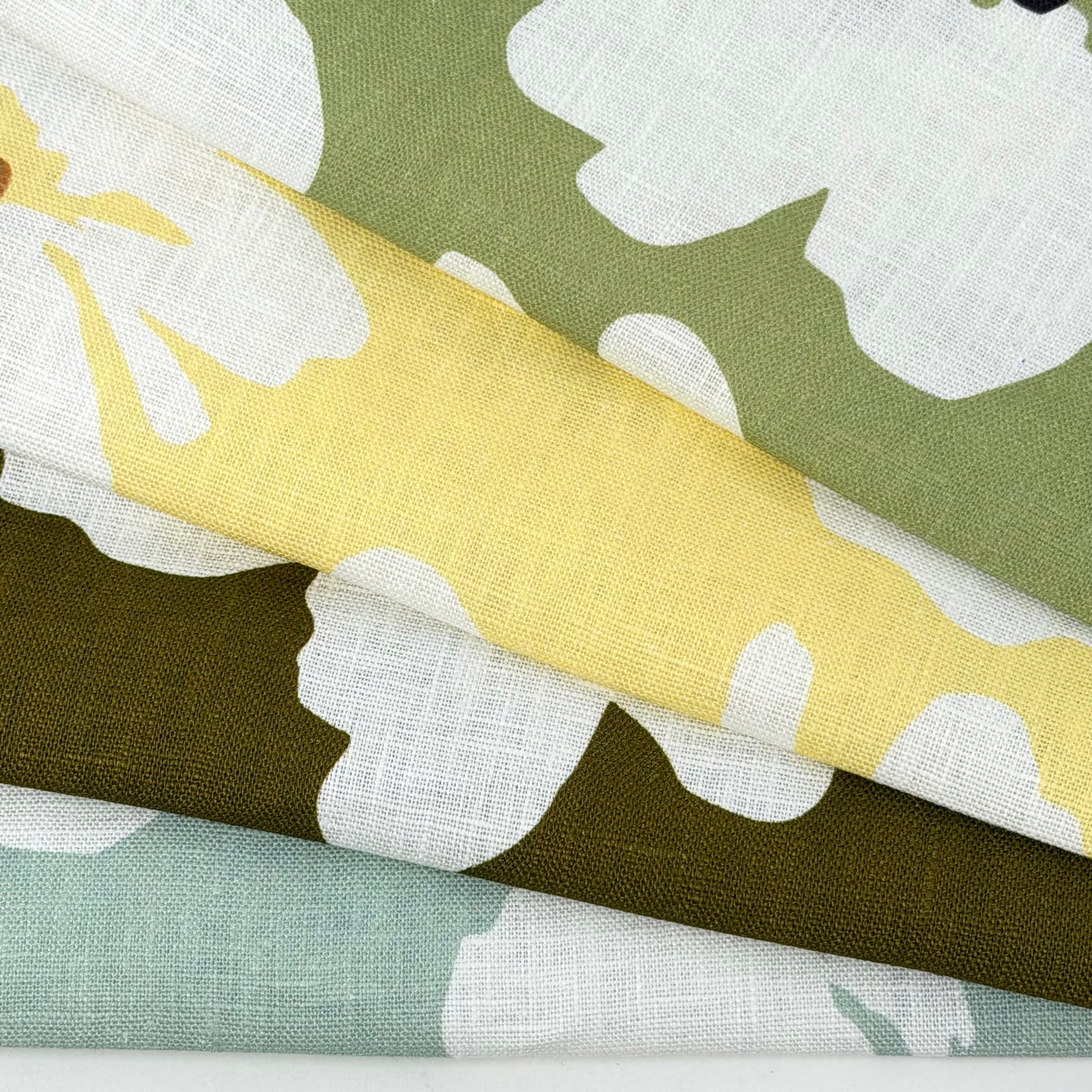 Big Floral Print 100% Linen Flat Roman Shade, CL1175