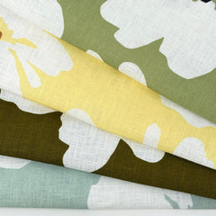 Poppy Seed Floral Print 100% Linen Fabric by the Yard / 57" Width / CL1175