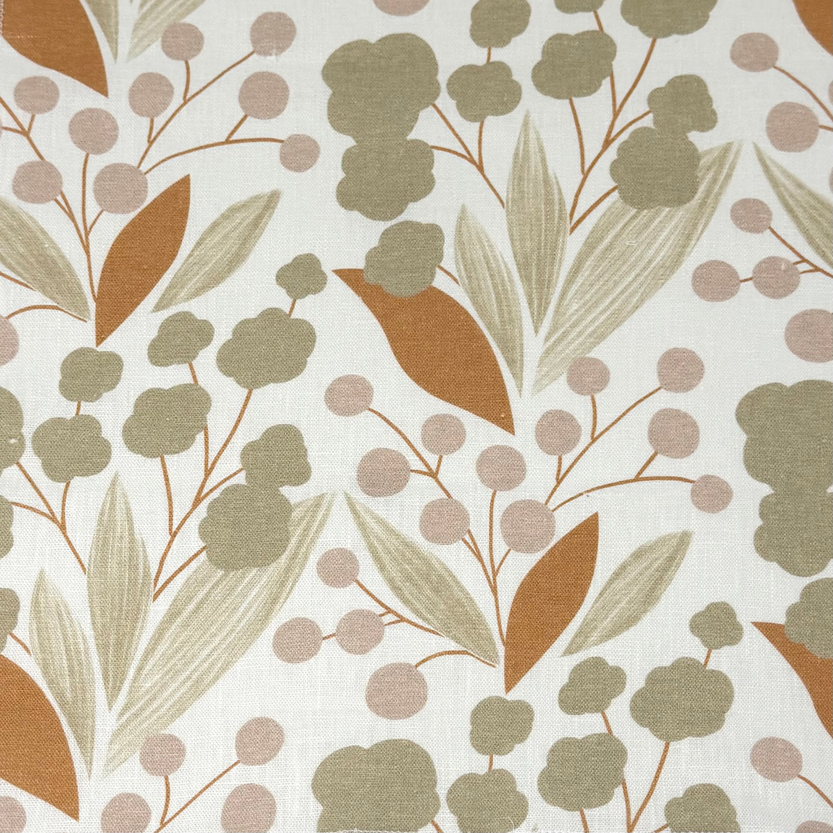 Scandinavian Floral Print 100% Linen Fabric by the Yard / 57" Width / CL1176