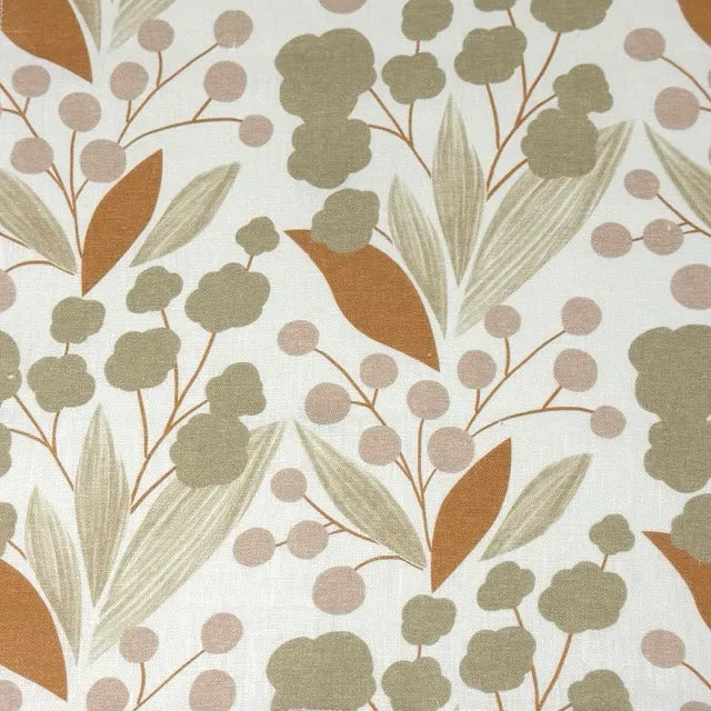 Retro Botanical Mid-Century Modern 100% Linen Fabric by the Yard, 57"Width, CL1176