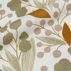 Scandinavian Floral Print 100% Linen Fabric by the Yard / 57" Width / CL1176