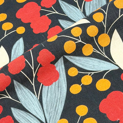 Scandinavian Floral Print 100% Linen Fabric by the Yard / 57" Width / CL1176