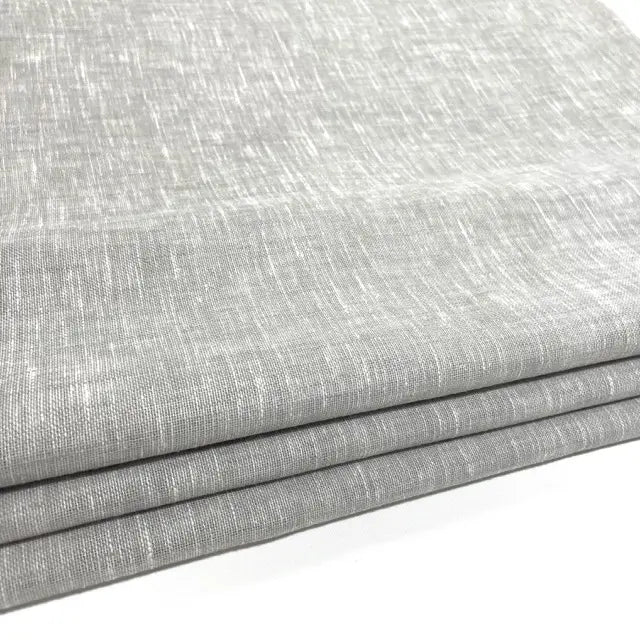 Light Grey Breezy Open-Weave Sheer Linen Blend Flat Roman shade, CL1034