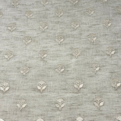 Leaf Floral Embroidery Sheer Linen Blend Fabric by the Yard/54" Wide/CL1179