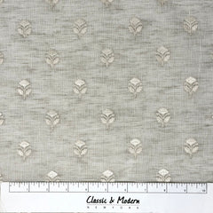 Leaf Floral Embroidery Sheer Linen Blend Fabric by the Yard/54" Wide/CL1179