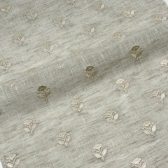 Leaf Floral Embroidery Sheer Linen Blend Fabric by the Yard/54" Wide/CL1179
