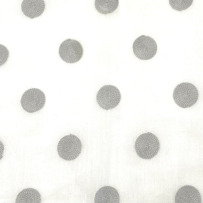 Circle Round Polka Dots Geometric Linen Fabric Flat Roman Shade, CL1072
