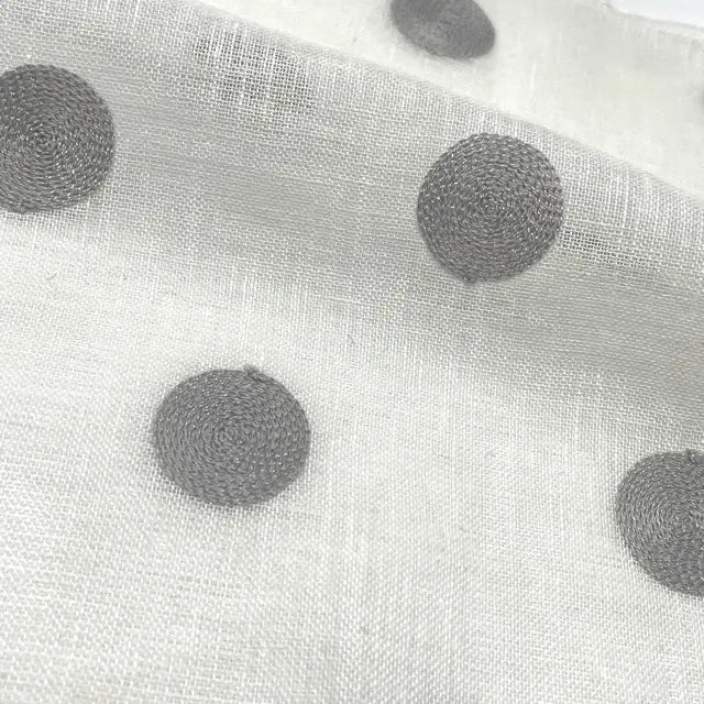 Circle Round Polka Dots Geometric Linen Fabric by the Yard, 54"Width, CL1072