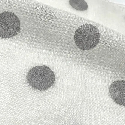Circle Round Polka Dots Geometric Linen Fabric by the Yard, 54"Width, CL1072