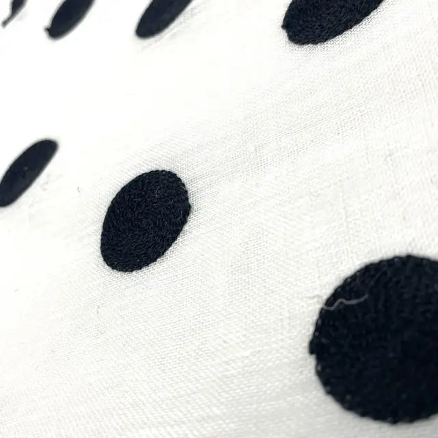 Circle Round Polka Dots Geometric Linen Fabric Flat Roman Shade, CL1072