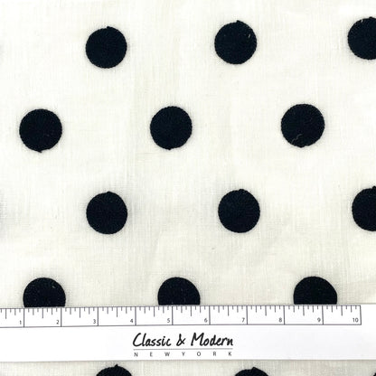 Circle Round Polka Dots Geometric Linen Fabric Flat Roman Shade, CL1072