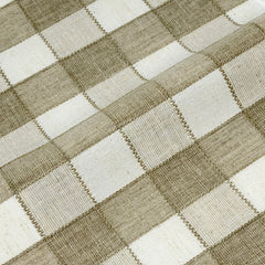 Two Tone Checkered Blend Linen Fabric By The Yard / 54" Width / CL1181