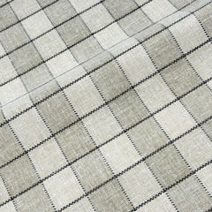 Two Tone Checkered Blend Linen Fabric By The Yard / 54" Width / CL1181