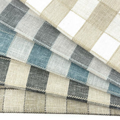 Two Tone Checkered Blend Linen Fabric By The Yard / 54" Width / CL1181