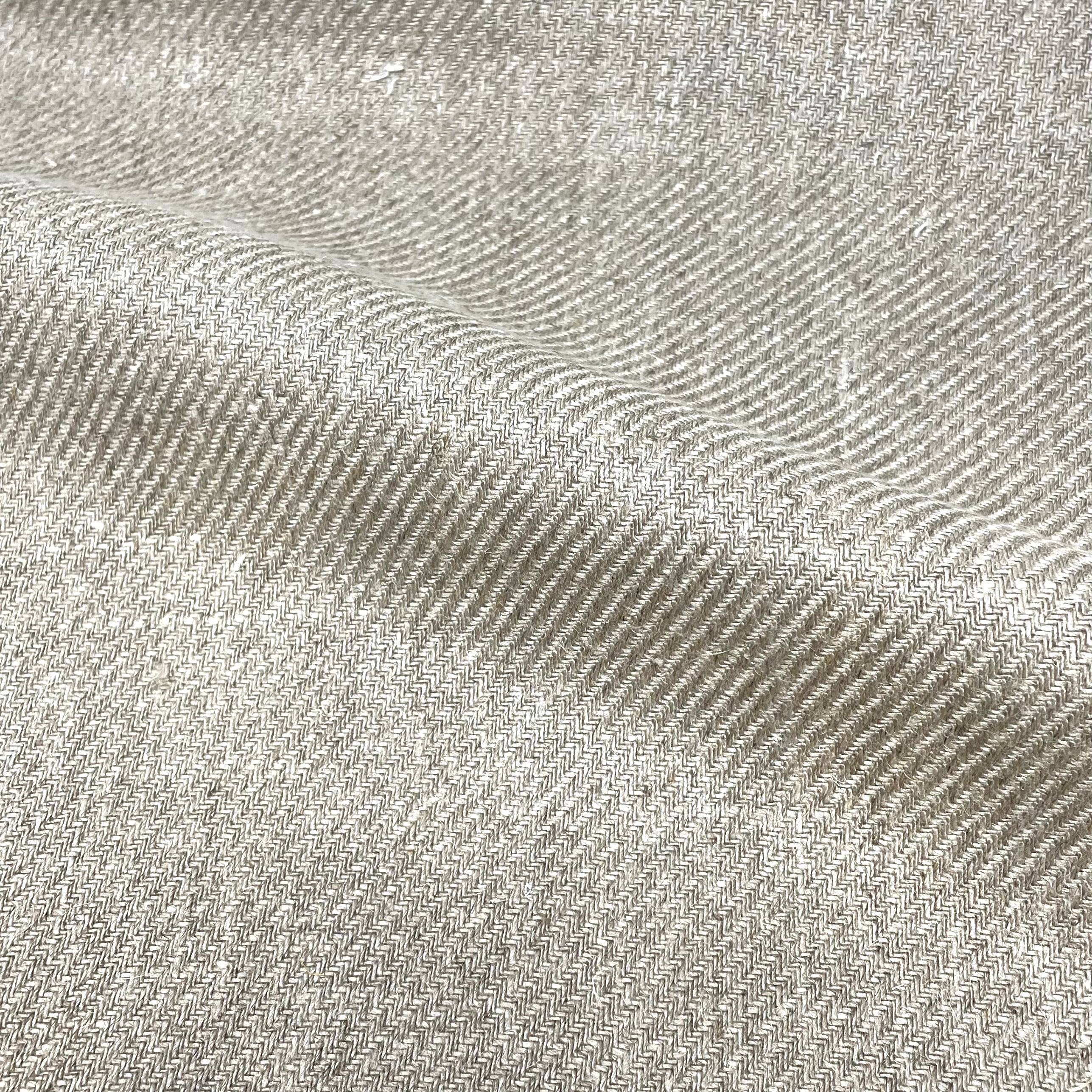 Diagonal 100% Natural Linen Fabric By The Yard, Curtain, Drapery, Table Top, 54" Width/CL1074