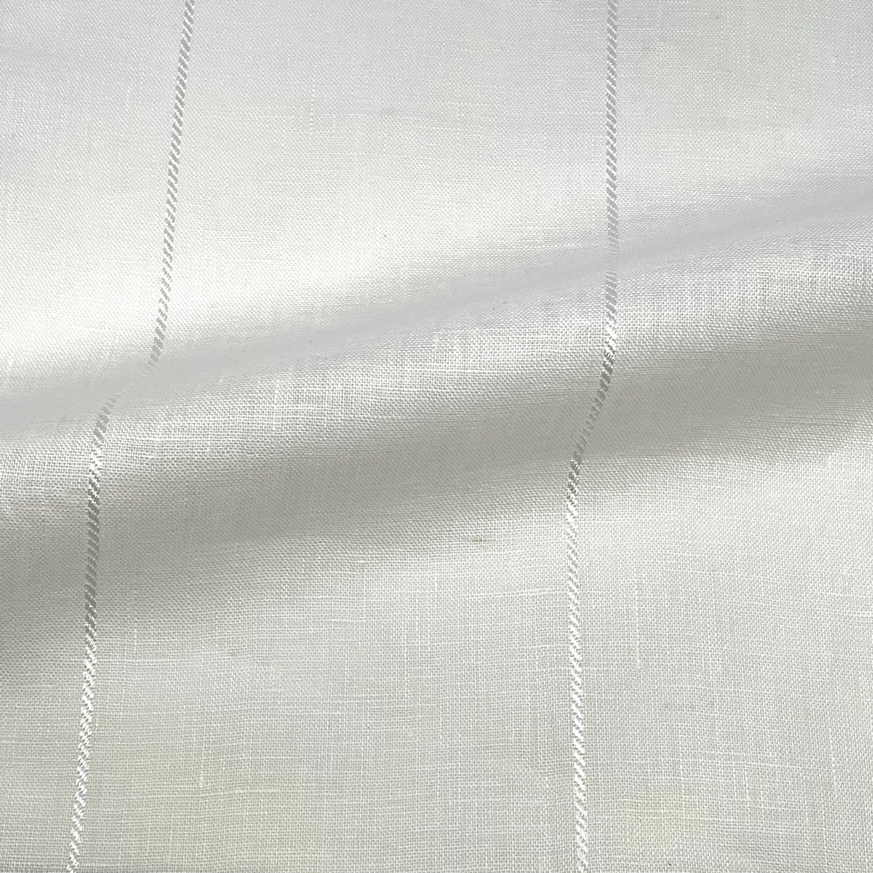 5" Striped Natural Linen Fabric By The Yard, Curtain, Drapery, Table Top, 57" Width
