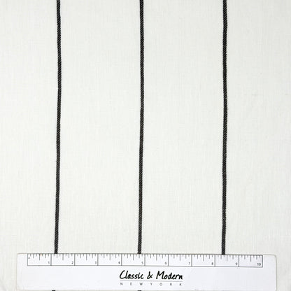 Light Green Wide Thin Striped 100% Linen Custom Made Flat Roman Shade, CL1003