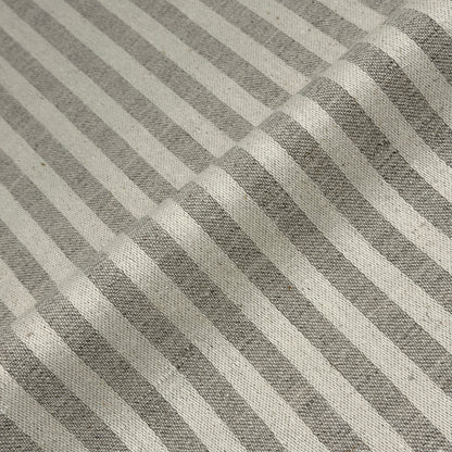 Beige and Tan 100% Striped Linen Flat Roman Shade, CL1115