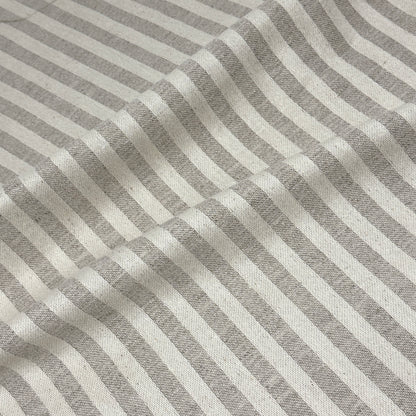 Beige and Tan 100% Striped Linen Flat Roman Shade, CL1115