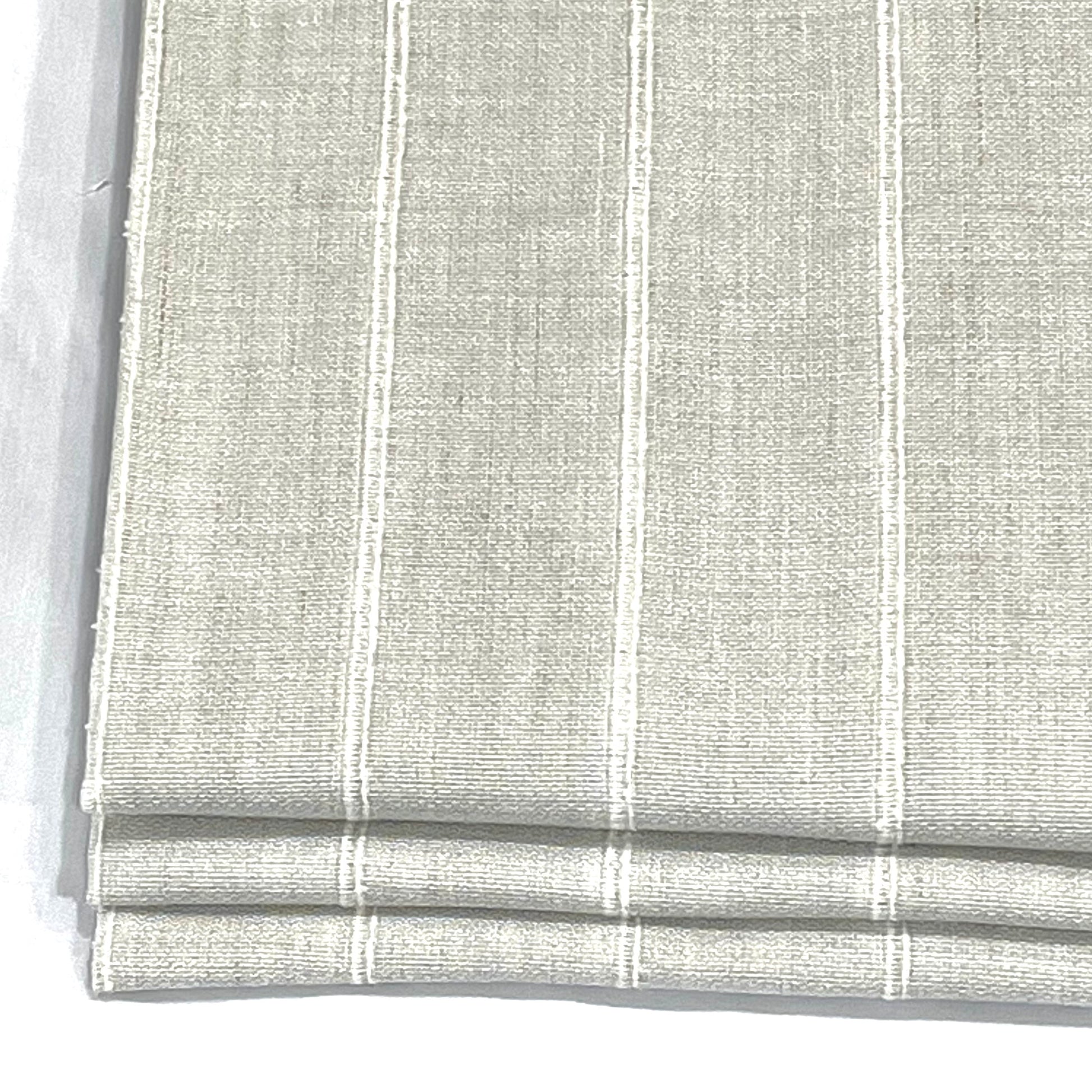 Stripe Embroidery Blend Linen Linen Flat Roman Shade / CL1060 - Classic & Modern Home