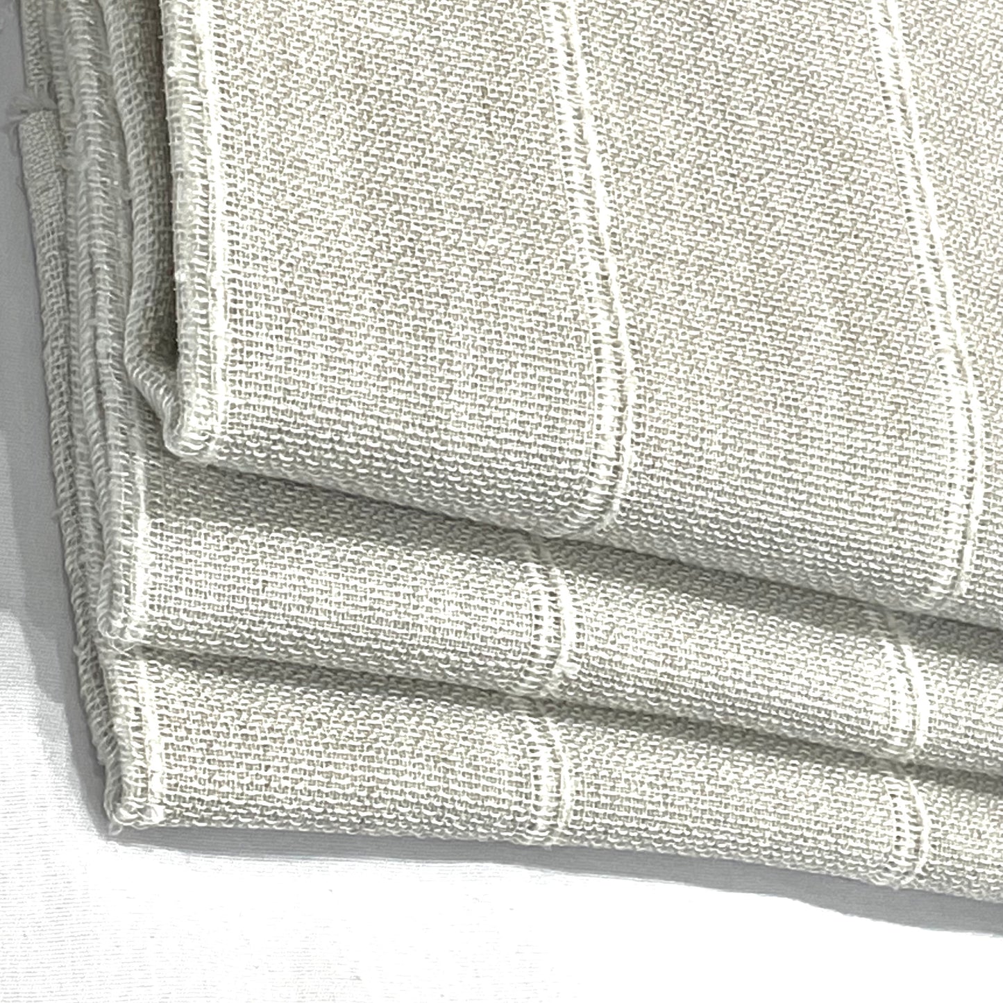 Stripe Embroidery Blend Linen Linen Flat Roman Shade / CL1060 - Classic & Modern Home