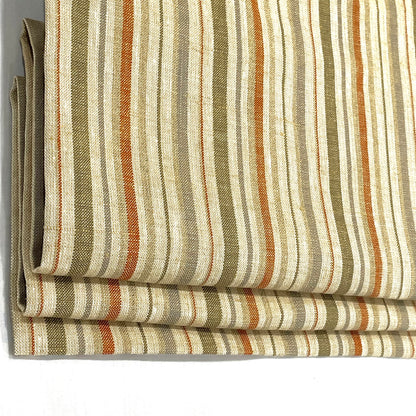 Multi Color Stripe Linen Farmhouse Roman Shade, CL1089