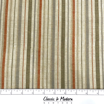 Multi Color Stripe Linen Farmhouse Roman Shade, CL1089