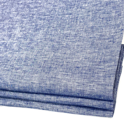 Blue Double Width 100% Natural Linen Fabric Flat Roman Shade, CL1056