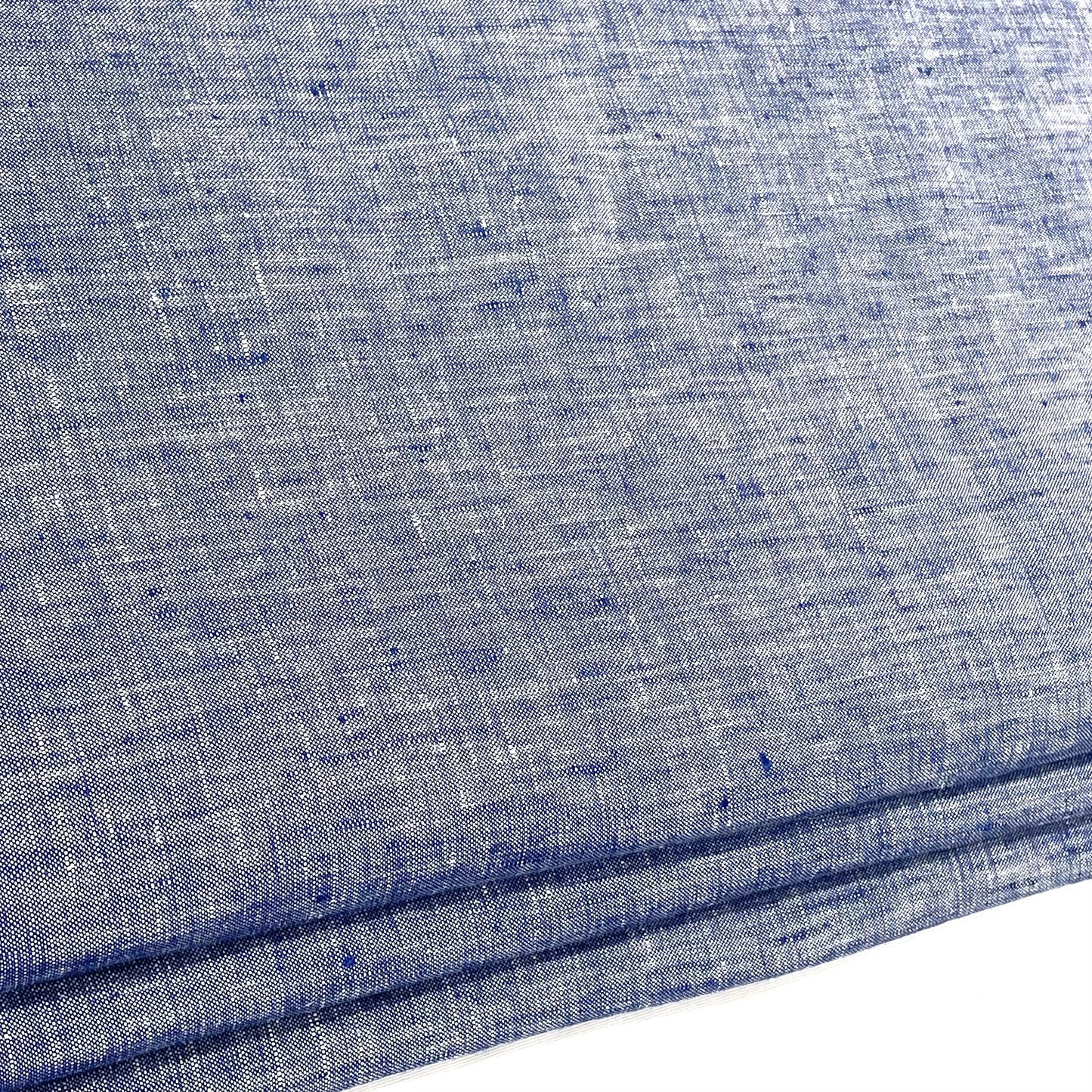 Blue Double Width 100% Natural Linen Fabric Flat Roman Shade, CL1056