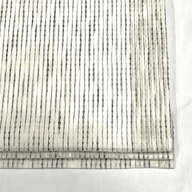 Dot Embroidery Gray Sheer Linen Flat Roman Shade, CL1032