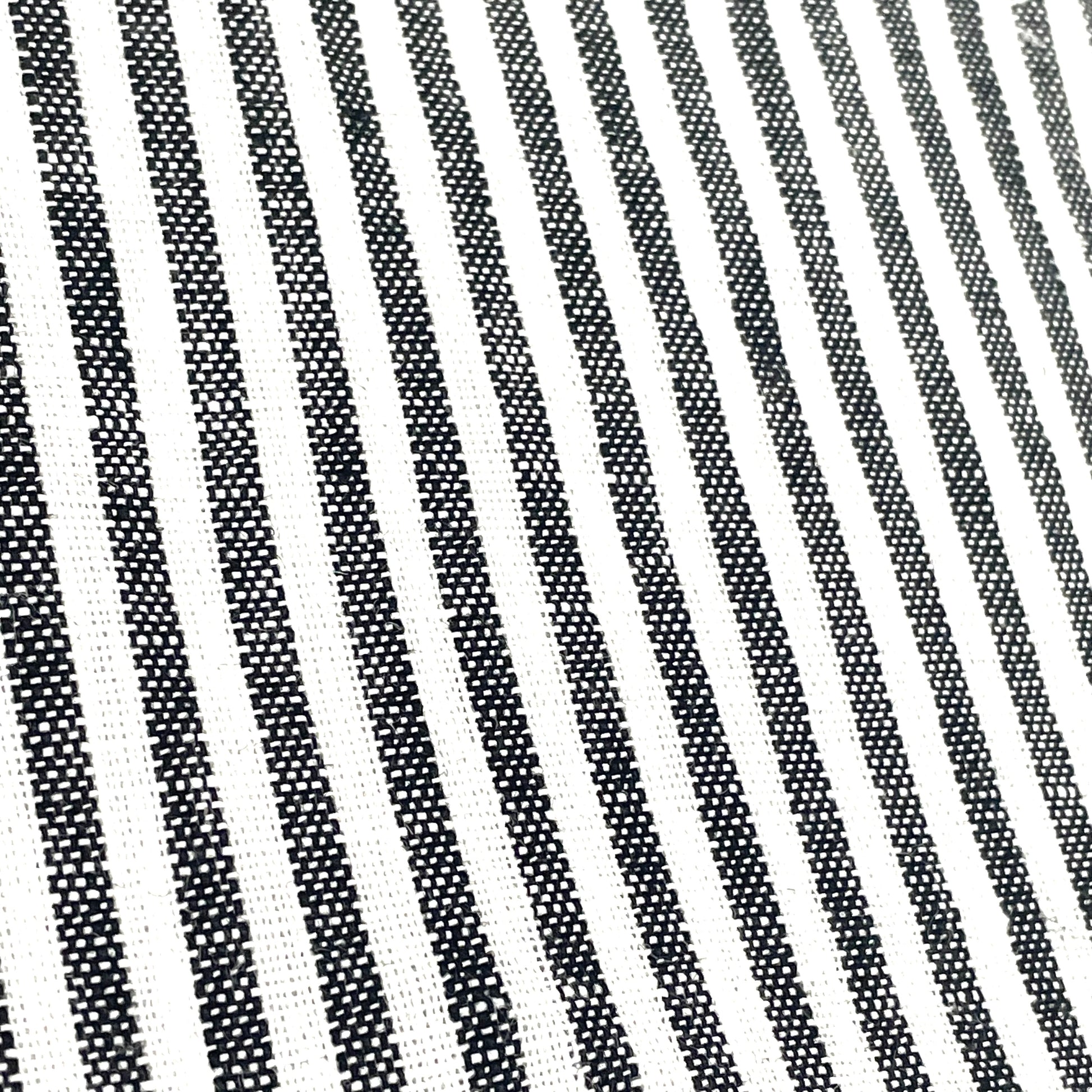 Black and white Striped 100% Natural Linen Fabric By The Yard/53" Width/CL1080 - Classic & Modern Home