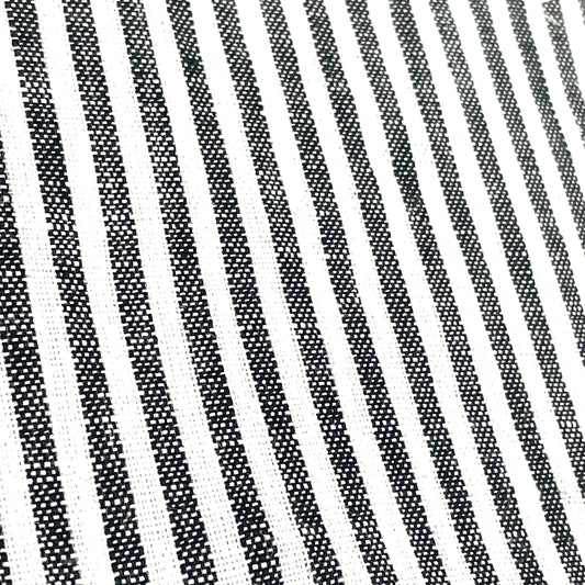 Black and white Striped 100% Natural Linen Fabric By The Yard/53" Width/CL1080 - Classic & Modern Home
