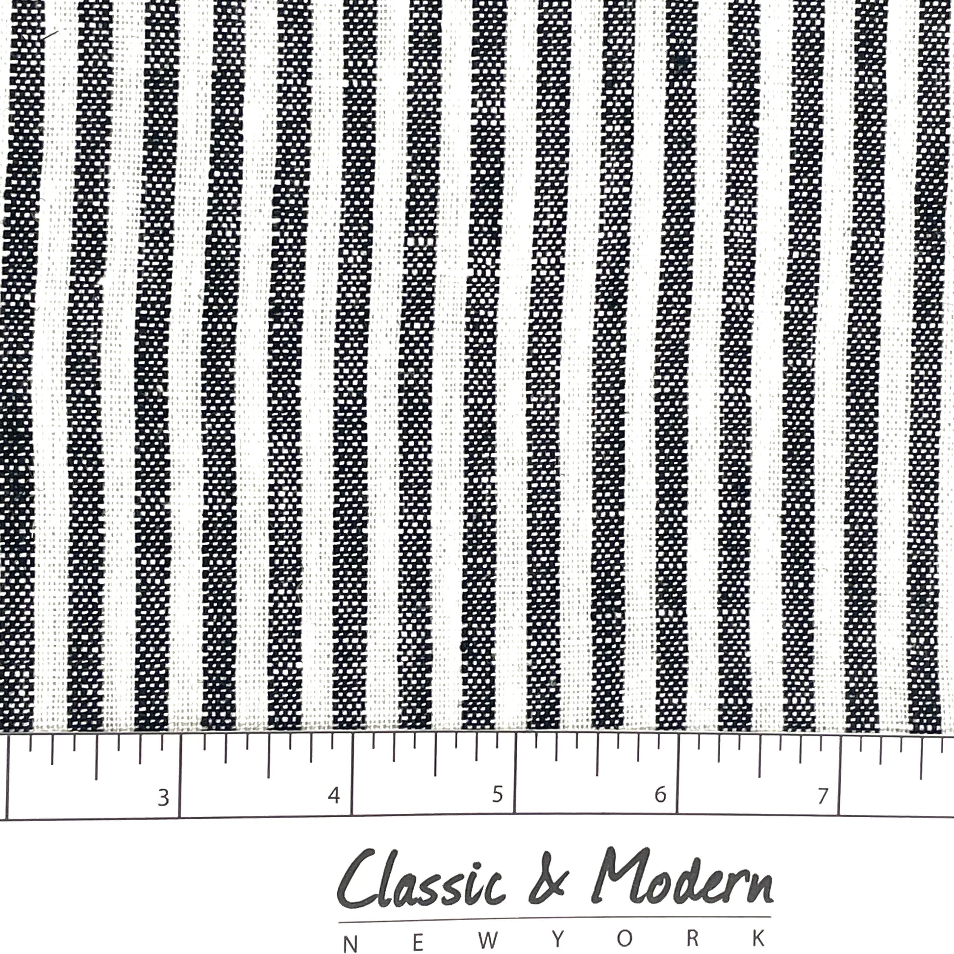 Black and white Striped 100% Natural Linen Fabric By The Yard/53" Width/CL1080 - Classic & Modern Home