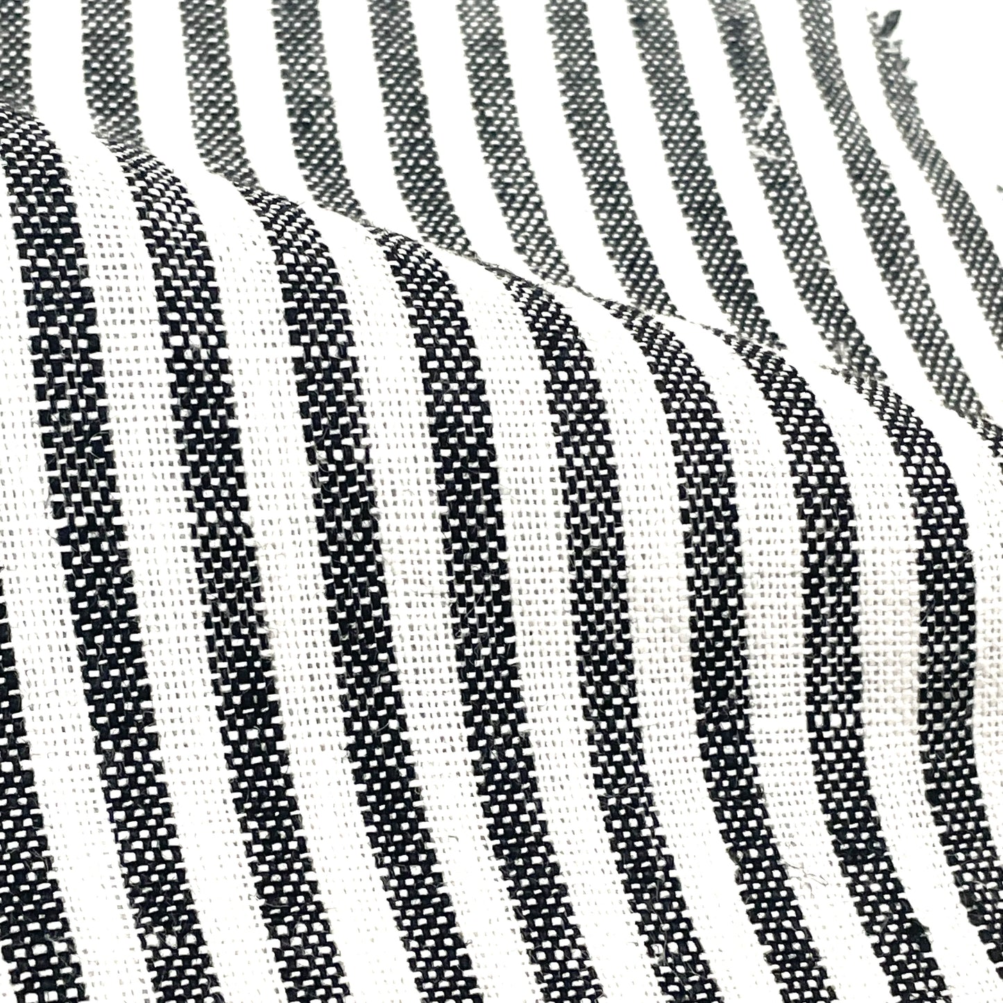 Black and white Striped 100% Natural Linen Fabric By The Yard/53" Width/CL1080 - Classic & Modern Home
