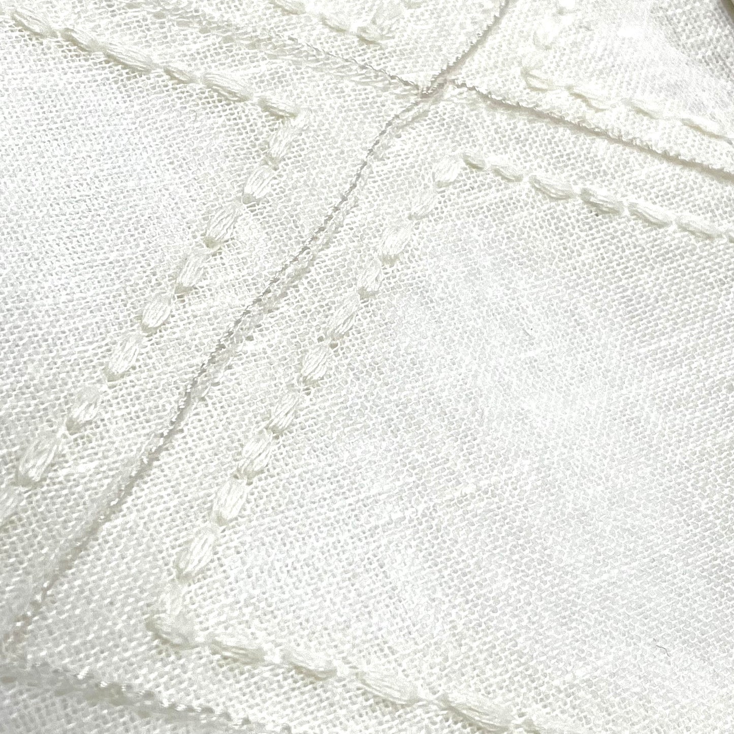 Embroidery Geometric Blend Linen Sheer Flat Roman Shade, CL1078