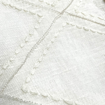 Embroidery Geometric Blend Linen Sheer Flat Roman Shade, CL1078