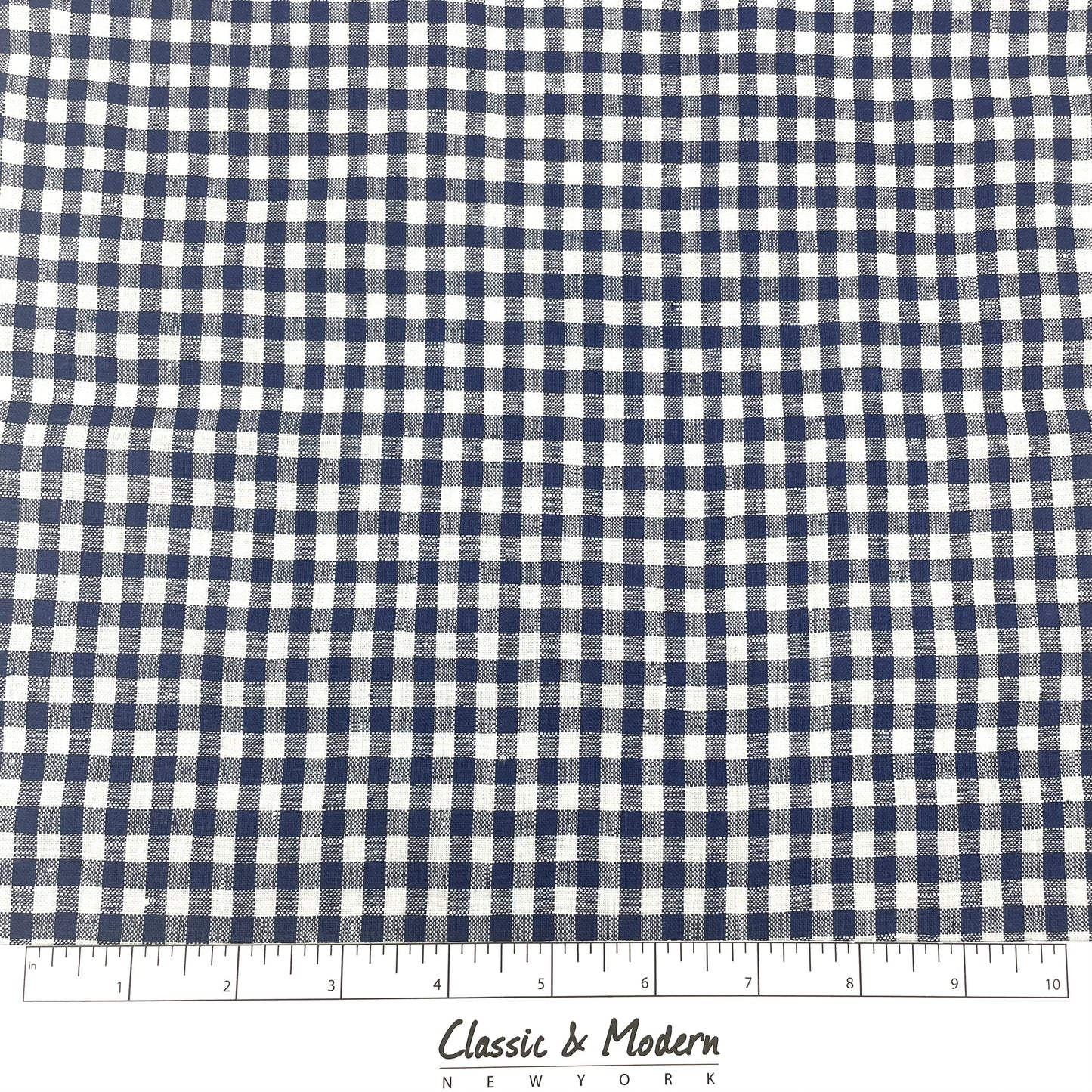Checkered Pattern 100% Natural Linen Flat Roman Shade, Relaxed Roman Shade, CL1083