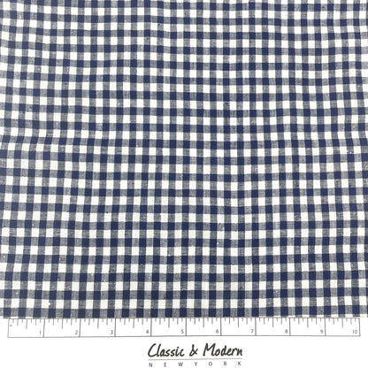 Checkered Pattern 100% Natural Linen Flat Roman Shade, Relaxed Roman Shade, CL1083